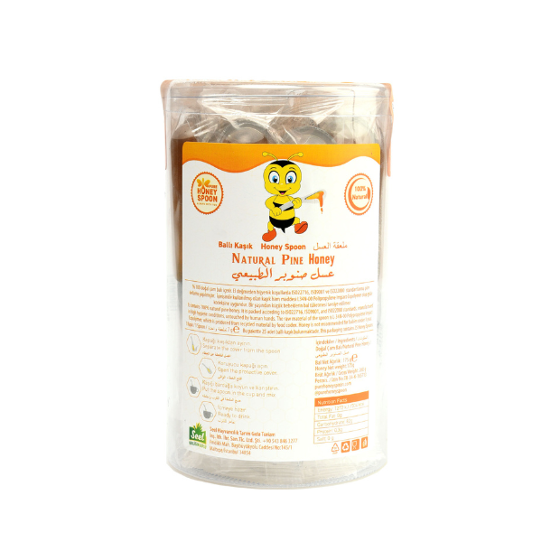 Pure Honey Spoon  7 grams 25 pcs. | Cardboard Round Box
